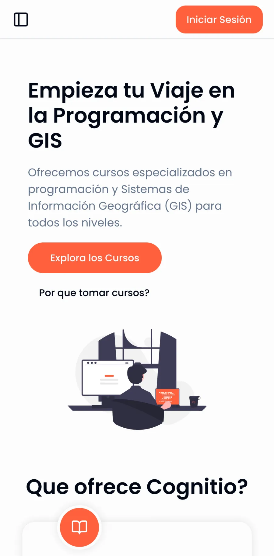 Cognitio on mobile, screen 1